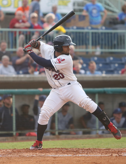 Mahoning Valley Scrappers catcher Jason Rodriguez (20) swings in the first inning as the Mahoning Valley Scrappers take on the Brooklyn Cyclones, Tuesday, July 11, 2017, at Eastwood Field in Niles...(Nikos Frazier | The Vindicator)..