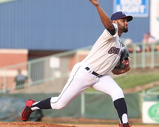 Mahoning Valley Scrappers pitcher Danny Salazar (6) throws in the second inning as the Mahoning Valley Scrappers take on the Brooklyn Cyclones, Tuesday, July 11, 2017, at Eastwood Field in Niles...(Nikos Frazier | The Vindicator)..