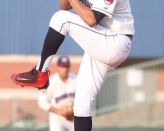 Mahoning Valley Scrappers pitcher Danny Salazar (6) throws in the second inning as the Mahoning Valley Scrappers take on the Brooklyn Cyclones, Tuesday, July 11, 2017, at Eastwood Field in Niles...(Nikos Frazier | The Vindicator)..
