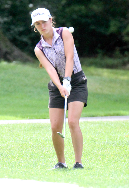 William D. Lewis The Vindictor  Taylor Ross makes an approach shot during GGOV Jr. qualifier at Trumbull CC July 13, 2017.