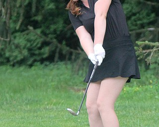 William D. Lewis The Vindictor  Emily Marcavish makes an approach shot during GGOV Jr. qualifier at Trumbull CC July 13, 2017.