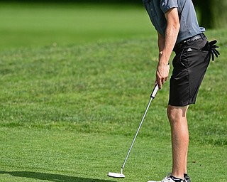 WARREN, OHIO - JULY 22, 2017: Bobby Jonda putts on the 16th hole, Saturday afternoon at the Vindicator's Greatest Golfer of the Valley Jr. Championship at Avalon Lakes. DAVID DERMER | THE VINDICATOR