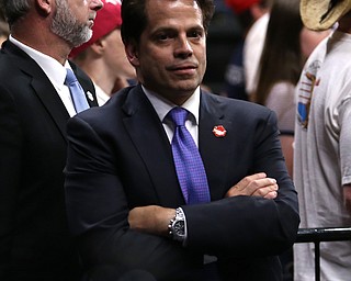 White House Communications Director Anthony Scaramucci while President Donald J. Trump speaks at the Covelli Centre, Tuesday, July 25, 2017 in Youngstown...(Nikos Frazier | The Vindicator)
