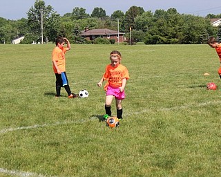 Neighbors | Abby Slanker.Members of the Canfield Soccer Club Recreational League practiced what they had learned from the Canfield High School soccer players at the annual Players Clinic on June 16.