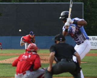 Williamsport Crosscutters pitcher Spencer Howard (29) throws in the second inning as the Scrappers take on the Williamsport Crosscutters, Friday, July 28, 2017, at Eastwood Field in Niles. ..(Nikos Frazier | The Vindicator)..