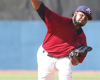 Mahoning Valley Scrappers pitcher Felix Tati (49) throws in the fourth inning as the Scrappers take on the Batavia Muckdogs, Sunday, July 30, 2017, at Eastwood Field in Niles. TEAM won 00-00...(Nikos Frazier | The Vindicator)..