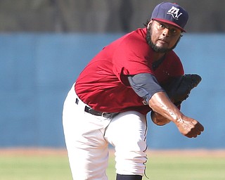 Mahoning Valley Scrappers pitcher Felix Tati (49) throws in the fourth inning as the Scrappers take on the Batavia Muckdogs, Sunday, July 30, 2017, at Eastwood Field in Niles. TEAM won 00-00...(Nikos Frazier | The Vindicator)..