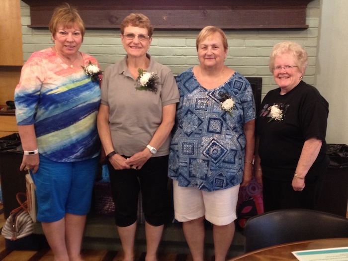 The Mill Creek Chapter of the American Business Women Association installed the 2017 officers recently at its meeting at the Georgeanna Parker Center in Boardman Park. The officers are, from left, Marilyn Abramski, secretary; Jackie Fischio, treasurer; Shirley Pappagallo, president; and Judy Codespote, vice president.