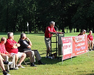 Neighbors | Abby Slanker.Jeff Blough, master of ceremonies for the golf scramble, kicked off the open ceremony with a welcome and introduction on July 1.
