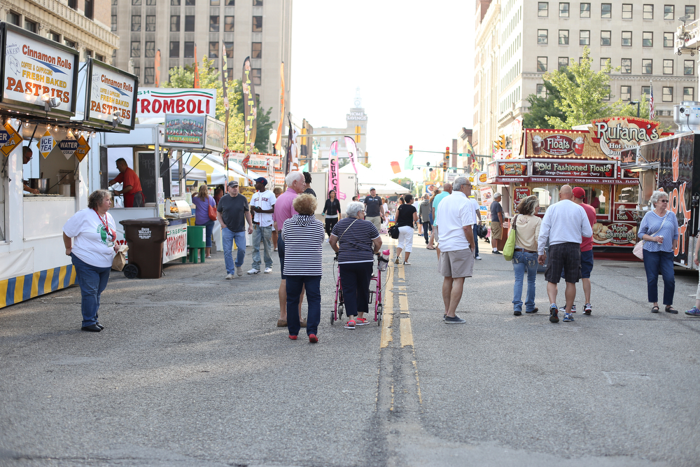The early evening crowd during the Greater Youngstown Italian Festival, Saturday, August 5, 2017 in Downtown Youngstown...(Nikos Frazier | The Vindicator)