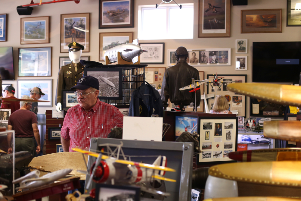 Paul Orend of Liberty looks over an exhibit during the 5th Annual Wings and Wheels, Sunday, August 6, 2017 at Ernie Hall Aviation Museum in Warren...(Nikos Frazier | The Vindicator)