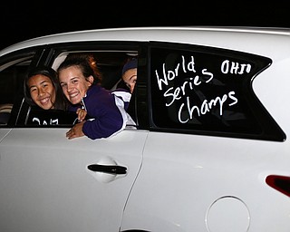 KaiLi Gross(left) and Lexi Diaz as the Softball Little League World Series Champions return home, Sunday, August 6, 2017 in Poland...(Nikos Frazier | The Vindicator)