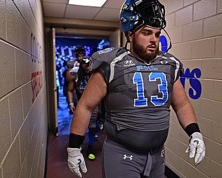 Philadelphia Soul defensive linemen Zach Zidian walks to the locker room before a game against the Tampa Bay Storm on June 17, 2017 at the Wells Fargo Center in Philadelphia, Pennsylvania. DAVID DERMER | THE VINDICATOR