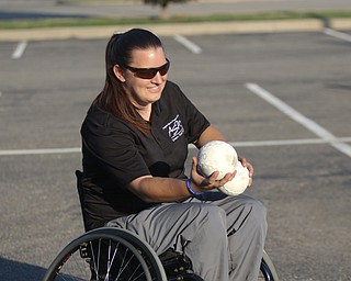     ROBERT K. YOSAY  | THE VINDICATOR.  The Adaptive Sports Program of Ohio - wheelchair softball - at the Covelli Centre parking lot