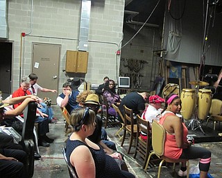 Neighbors | Alexis Bartolomucci.The Purple Cat talent acts sat behind stage as they prepared for the talent show on July 15 at the Youngstown Playhouse.