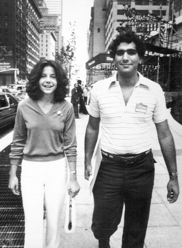 New York Aug 11, 1980 Karen Kolmaci of Campbell and Rick Shaker of Niles walk towards Madison Square Garden in New york prior to the opening session of the 1980 Democratic National Covention. The two law students are both alternate delegates with the Ohio delegation.