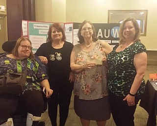 American Association of University Women of Youngstown presented a check to Youngstown’s YWCA to support the Title IX program and the summer camp programs for girls. Above, from left, are Dr. Melissa Smith, AAUW co-vice president of programs; Jorine Stone, president of AAUW; and Kathie Nalepa, AAUW treasurer, presenting a check to Leah Merritt, president and CEO of the YWCA. For more information on programs at the YWCA, contact the director of development, Varada Bhide, at vbhide@ywcaofyoungstown.org or youth program manager Jennie Andrews at jandrews@ywcaofyoungstown.org. For more information about AAUW, go to www.youngstown-oh.aauw.net.