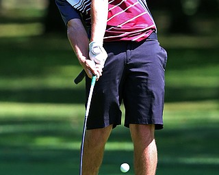 8-16-17 GOLF Boys  Boardman Spartans vs Howland Tigers at Tamer Wind Course, Cortland, OH..Boardman's Cody Geary teeing off on the 18th.
