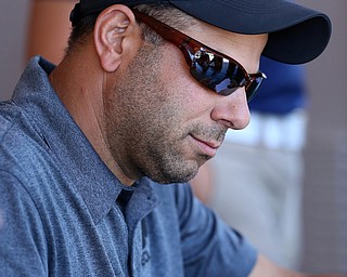 8-16-17 GOLF Boys  Boardman Spartans vs Howland Tigers at Tamer Wind Course, Cortland, OH..Brian Perlesky, Howland Chris Chieffo head golf coach