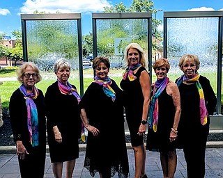 Some of the committee members for the Salvation Army Women’s Auxiliary fashion show and auction above are, from left, Battye Pacella, Mary Lou Yaist, treasurer; Betty McKendry, event chairwoman; Barbara Hierro; Donna Bruno and Cee Varsho. The event will take place Saturday at the Holiday Inn Boardman.