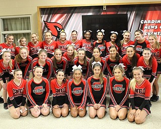 Neighbors | Abby Slanker.Members of the Canfield High School cheerleading squads were on hand to help at the Canfield Gridiron Club’s tenth annual Meet the Team Steak Fry on Aug. 12.
