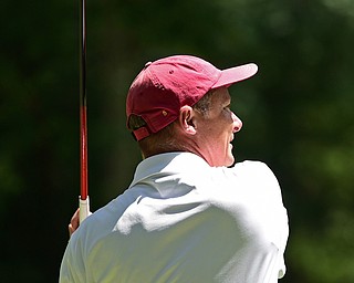 BOARDMAN, OHIO - AUGUST 18, 2017: Ken Sympson tees off on the 10th hole on the South Course, Friday afternoon during the Vindicator Greatest Golfer Tournament. DAVID DERMER | THE VINDICATOR