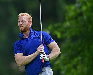 LIBERTY, OHIO - AUGUST 19, 2017: Joe Costantini tees off on the 7th hole, Saturday afternoon during the Vindy Greatest Golfer at Youngstown Country Club. DAVID DERMER | THE VINDICATOR