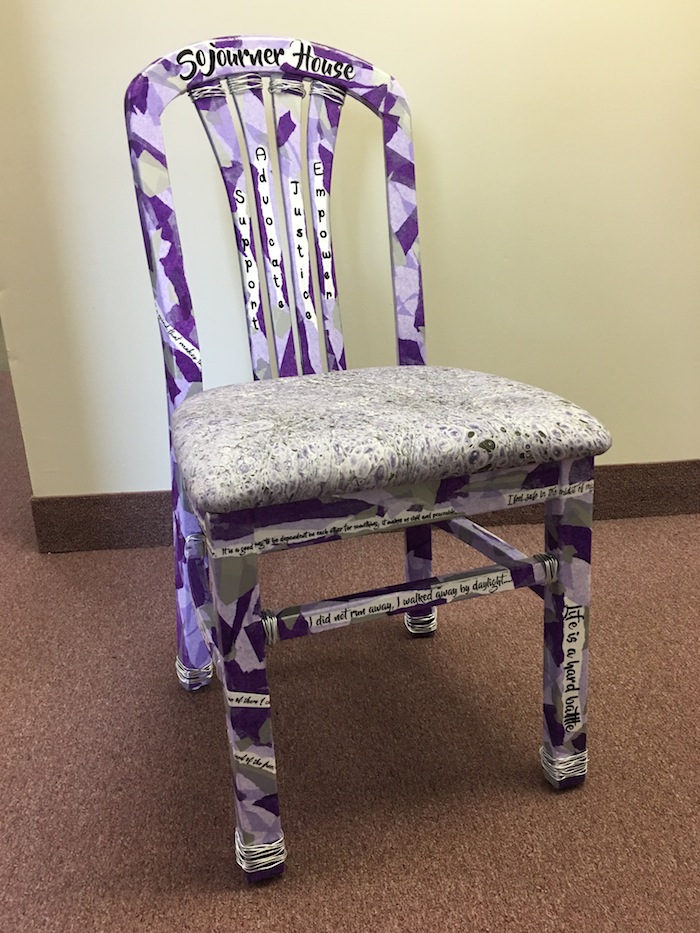 COMPASS Family and Community Center will host the Peace Chair Project on Aug. 31. Above is an example of one of the chairs to see and vote on.