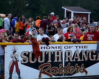 during the second quarter as Springfield local takes on South Range, Saturday, August 26, 2017, at Raider's stadium at the Rominger Sports Complex in Canfield...(Nikos Frazier | The Vindicator)..