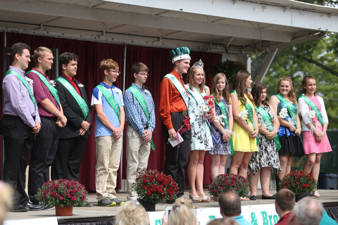 The 2017 4-H Royal Court at the Youth Day Ceremony at the 171st Canfield Fair, Thursday, August 31, 2017, at the Canfield Fairgrounds in Canfield...(Nikos Frazier | The Vindicator)