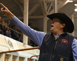 Auctioneer Don Brahan of Baer Auctions calls out a bid during the Duck Auction at the 171st Canfield Fair, Friday, Sept. 1, 2017, at the Canfield Fairgrounds in Canfield...(Nikos Frazier | The Vindicator)
