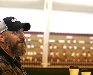 Mike Miller talks about his heads of garlic and other experiences on Ag-Venture stop #9 at the 171st Canfield Fair, Saturday, Sept. 2, 2017, at the Canfield Fairgrounds in Canfield...(Nikos Frazier | The Vindicator)
