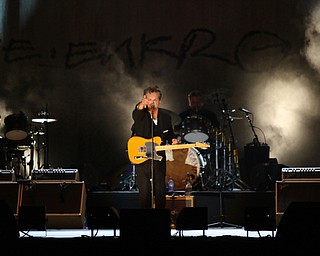 John Mellencamp performs his song "I aint got no friends" during the Canfield Fair on Sunday night.  Dustin Livesay  |  The Vindicator  9/3/17  Canfield