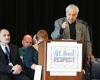        ROBERT K. YOSAY  | THE VINDICATOR..Harry Meshel  the 1st recipient   talks about the importance  of the McGuffey Readers and School..Joe Lordi, founder of Gleaners Foodbank, receivers William Holmes McGuffey Pioneer Award from the McGuffey Historical Society.. . - -30-.