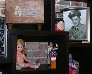 Aaron Chine's grandfather's shoe polish box, where the name of the gallery derives from, Thursday, August 24, 2017 at The Box Gallery in Warren...(Nikos Frazier | The Vindicator)