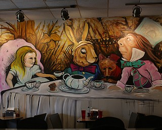 A mural Aaron Chime and Joe "Little Joe" Perry painted, Thursday, August 24, 2017 at The Lime Tree in Warren...(Nikos Frazier | The Vindicator)