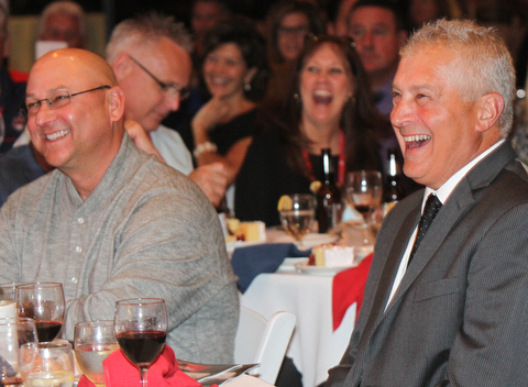 William D Lewis The vindicator  Indians Mgr Terry Francona , left, and former major league umpire John Hirschbeck share  laugh during Magic of Michael event 9-13-17 at Lake Club.