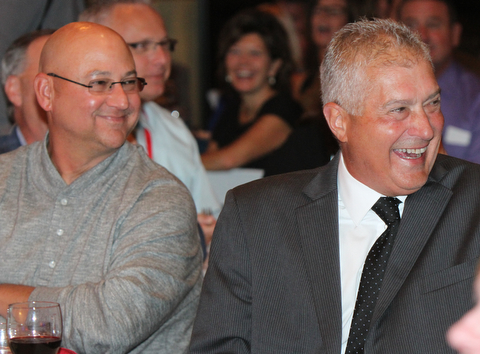 William D Lewis The vindicator  Indians Mgr Terry Francona , left, and former major league umpire John Hirschbeck share  laugh during Magic of Michael event 9-13-17 at Lake Club.