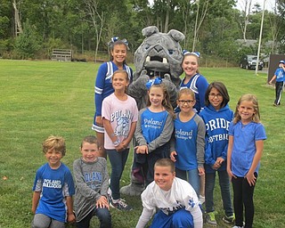 Neighbors | Zack Shively  .Poland Dobbins Elementary threw a tailgate event on Sep. 1 at the school. The children could eat, dance to music,  get their face painted or meet the Poland Bulldogs mascot.