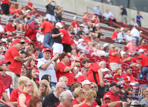 Fans clap before Youngstown State takes on Central Connecticut State, Saturday, Sept. 16, 2017, at Stambaugh Stadium in Youngstown. Youngstown State won 59-9...(Nikos Frazier | The Vindicator)..