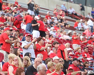 Fans clap before Youngstown State takes on Central Connecticut State, Saturday, Sept. 16, 2017, at Stambaugh Stadium in Youngstown. Youngstown State won 59-9...(Nikos Frazier | The Vindicator)..