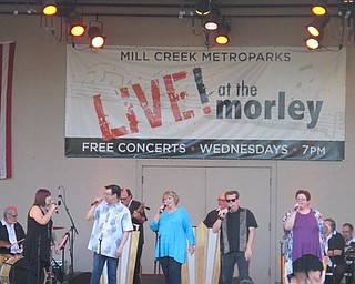 Neighbors | Zack Shively  .Easy Street played on at Judge Morley Pavilion on Aug. 16 for the Live! At the Morley concert series in Mill Creek. Singers pictured are Natalie Sprouse, James McClellan, Maureen Collins, Todd Hancock and Colleen Chance. Easy Street Productions opened in 1988 and the group have closed the Live! At the Morley concert series every year since it began in 1994.