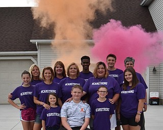 Neighbors | Submitted.The Jaros family and friends posed to promote the Cam Jaros Color Run. Pictured are, from left, (front) Madelyn Miller, Cameron Jaros, Casey Miller; (middle) Kelsey Mickey, Kim Miller, Barb Camacci, Kristen Jaros, Alexa Summervile; (back) Lynn Mickey, Kim Smrek, Stevie Woodberry, Tyler Jaros and Heather Golan.