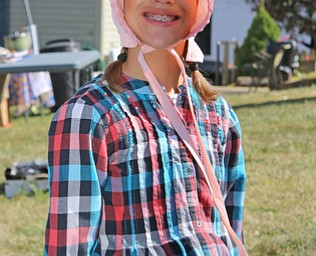 Aubrey Morgan (9) of Struthers dressed up in Civil War era clothing during the Struthers Historical Society's open house on Saturday afternoon.  Dustin Livesay  |   The Vindicator  9/30/17  Struthers