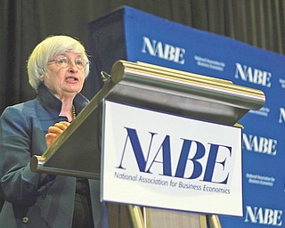 Federal Reserve Chair Janet Yellen speaks at an economics conference, Tuesday, Sept. 26, 2017, in Cleveland. Yellen has acknowledged that the Fed is puzzled by the persistence of unusually low inflation and that it might have to adjust the timing of its interest rate policies accordingly. (AP Photo/Dake Kang)
