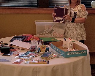 Gamma Pi Chapter of Delta Kappa Gamma Society International, hosted its fall social Sept. 11 at Rachel’s Restaurant in Austintown. Speakers for the evening were Barb Huberty, Jacklyn Senich and Sonia Tsvetkoff. The service project for September was collecting school supplies which will be used by teachers in the group. The rest will be sent to those affected by hurricanes Harvey or Irma. Pictured above is Barbara Murray, president, with the donations.