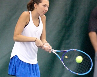 William D Lewis The Vindicator Poland's Marisa Ricciardi competes in singles during girls sectionals at Boardman Tennis Center 10-5-17.
