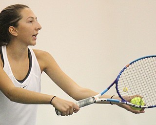 William D Lewis The Vindicator Poland's Marisa Ricciardi competes in singles during girls sectionals at Boardman Tennis Center 10-5-17.