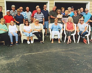 The Mineral Ridge High School Class of 1967 recently had its 50th class reunion. The class was honored at the Alumni Association Banquet at Ciminero’s Banquet Centre on Aug. 18 and had a class picnic on Aug. 19. Those in attendance, seated, first row from left, are Betty Branch-Scheckelhoff, Judith Ann Barrett-Johnston, Ilean Ethel Hemphill-Clouse, Janice Elaine Mounier-Morris, Elaine Eileen Weimer-Cole, Frances Hollis Vaughn-Davis and Pamela Jean Sedlock-Mayfield. Second row, standing, from left, are James Lee Mallog, David Joseph Williams, Fred Earl Shanower, April Grace Whittaker-Muir, Wilbert Merlin Vandervort Jr., Thomas Charles Raub, Stewart David White, Michael Thomas Owens, Mark Anthony Adair, Charles Ronald Mimna, Jan Elizabeth Sohayda-Liberatore, Karen Sue Cameron-Murray, Linda Marie Paden-Callihan, Phyllis Jean Hermison-Stonestreet, Donald Enoch Garland, Mary Jane Marcella-Whitacre, Dianne Ellen Jones-Takacs, Timothy Kent Hoak, William Steven Ruman and Carol Ann Tolson-Kitt.
