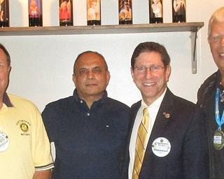 Ilesh Amin was inducted as the newest member of the Rotary Club of Austintown on Sept. 18. Amin is a retired engineer from Delphi and owns and manages the BP station at state Route 46 and Kirk Road. The program was presented by Gary Reel, president of the Austintown Friends of the Public Library.  He detailed the work of the organization and the variety of programs at its meetings the fourth Monday of each month. Above, from left, are Reel, Amin, Mitch Dalvin and Bruce Laraway, chapter president.